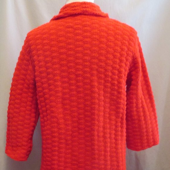 Vintage 1950s Knitted Sweater Clutch COAT RED Valentines Day LARGE - Picture 6 of 7